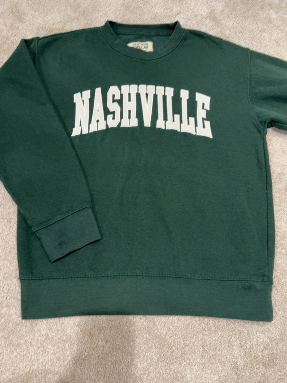 New York Popular Nashville Sweatshirt Green Women’s Medium M Crewneck Graphic